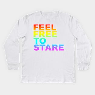 feel free to stare Kids Long Sleeve T-Shirt